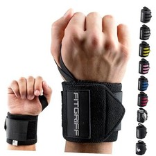 Wrist Wraps for Weightlifting 18" Heavy-Duty Support for Gym, Bench Black