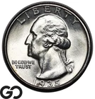 1935-D Washington Quarter, RARE This Nice, Premium Quality Superb Gem BU++