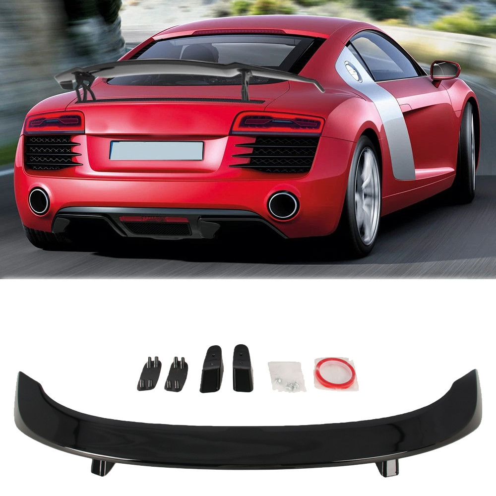 Gloss Black Rear Trunk Spoiler Lip Roof Tail Wing For Audi R8 2008-2023