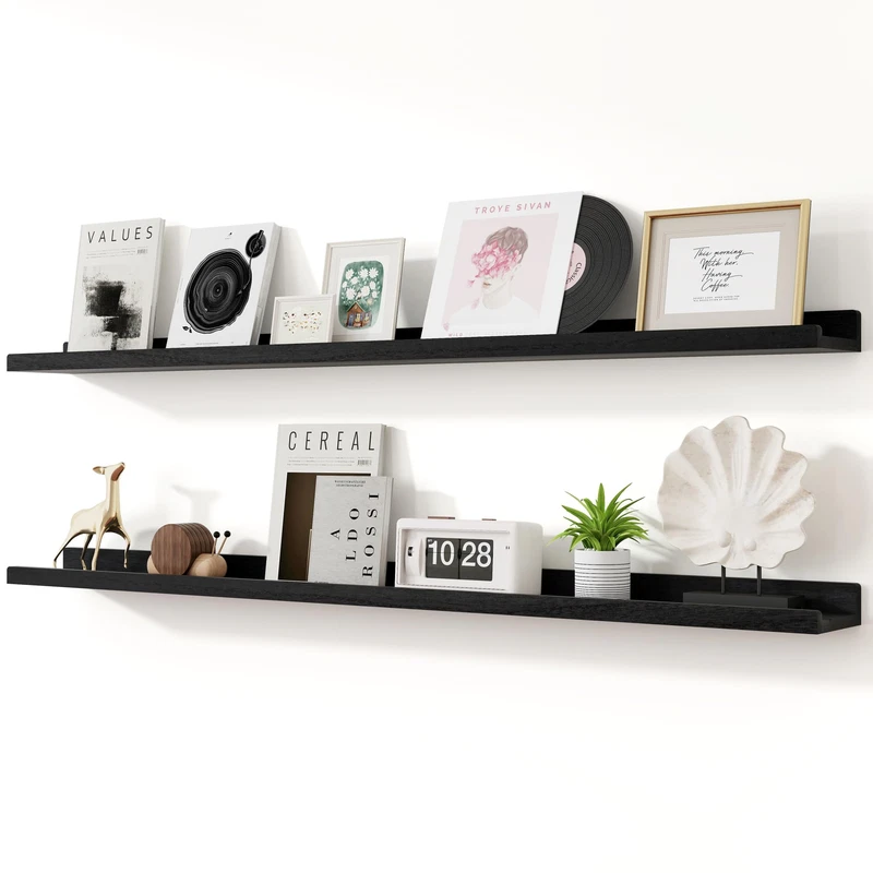 Richfocus Floating Shelves For Wall 55 Inch Solid Wood Picture Ledge Shelf For
