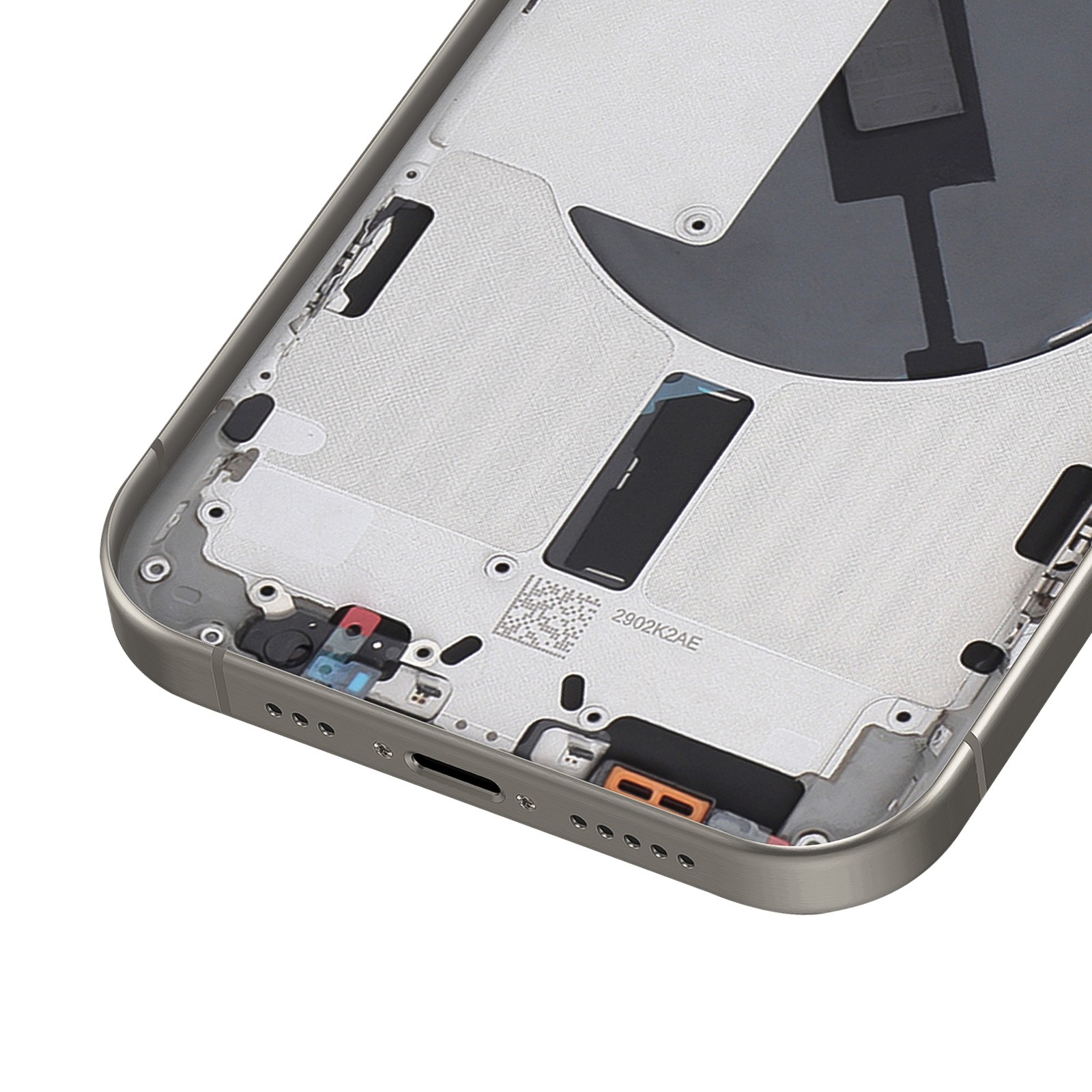 Cache batterie pour iPhone 15 Pro gris avec module de châssis préassemblé