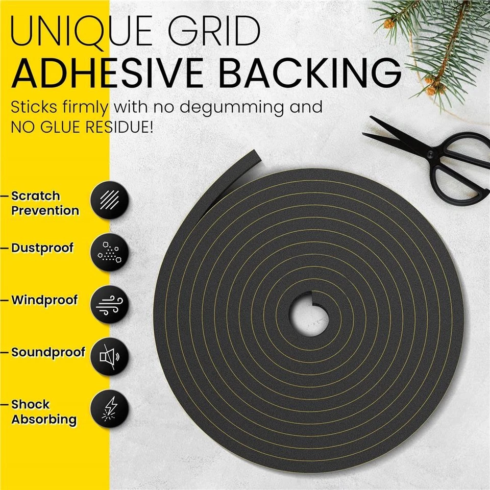 Draught Excluder Foam Tape Adhesive Weather Strip Door Window 10m x 12mm x 6mm - Image 4 of 4