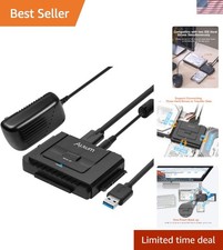 High-Speed USB 3.0 SATA/IDE Hard Drive Adapter - 5Gbps Transfer Power Supply