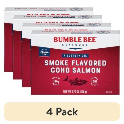 Smoke Flavored Coho Salmon Fillets in Oil 4 Pack 3.75 oz