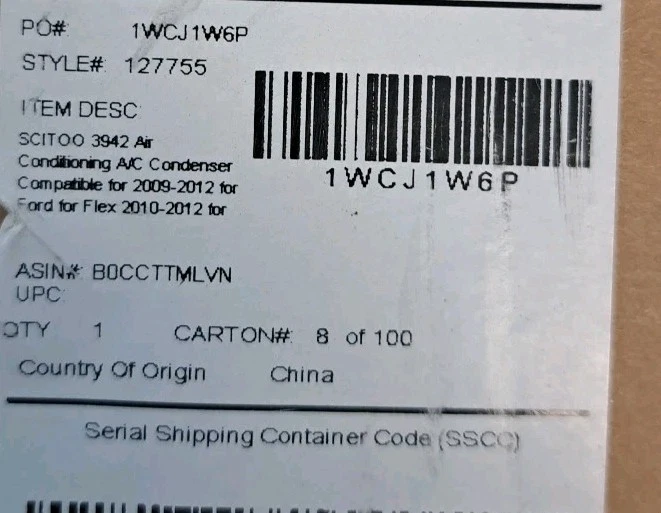 AC Condenser For 2010-2019 Ford Flex 2010 2011 2012 2013 2014-2019 Lincoln MKT - Image 4 of 4