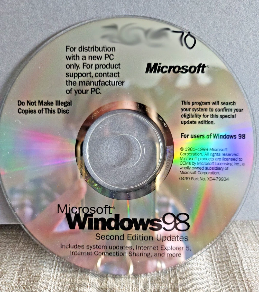 Microsoft Windows 98 OEM Operating System Software | eBay