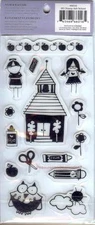 HEIDI GRACE Rubber Cling Stamps SCHOOL   KIDS APPLES CRAYONS PENCILS OWL