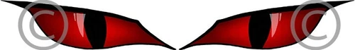 Eyeball stickers Eye Decals DEMON MONSTER DEVIL EVIL RED EYES VINYL DECAL SET