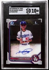 2022 Bowman Chrome Prospects Autographs Samuel Munoz Auto SGC 10 Los Angeles