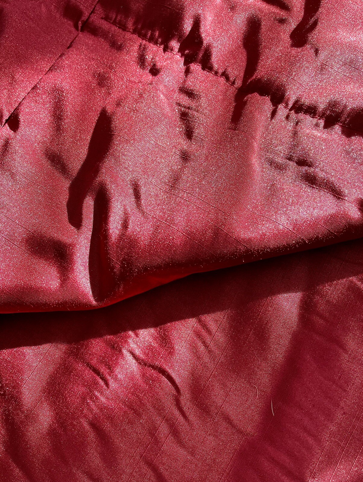 Dark Red Velvet Bed Throw 260cm X 260cm with Two Matching Pillow Shams