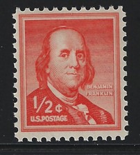 SCN 1030  1/2 c Benjamin Franklin