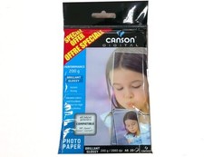 Canson 100 arkuszy kart fotograficznych brylant błyszczący 200g/m2 papier fotograficzny 10x15cm A6 atramentowy