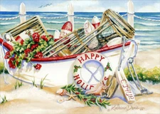 Holiday Boat Nautical LPG Greetings Christmas Card