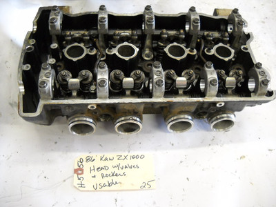 KAWASAKI 1986 ZX1000 HEAD W/VALVES AND ROCKER ARMS H-556 | eBay