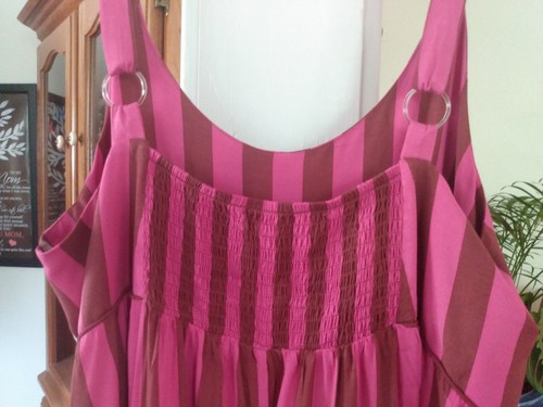 NWT Cloth & Portrait Pink / Brown Striped Maxi Dress Women’s Size XXL - Picture 4 of 7