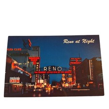 Postcard Reno At Night Arch Gateway To Glamorous Casinos And Hotels Nevada