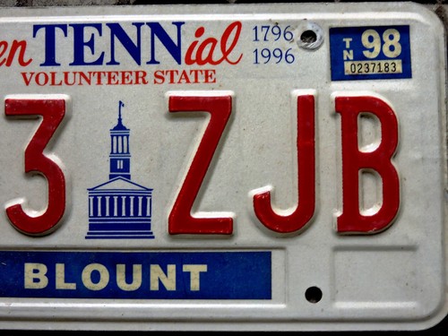TARGA Originale USA auto Stato TENNESSEE Bicentennial 1796-1996 BICENTENARIO - Picture 3 of 4