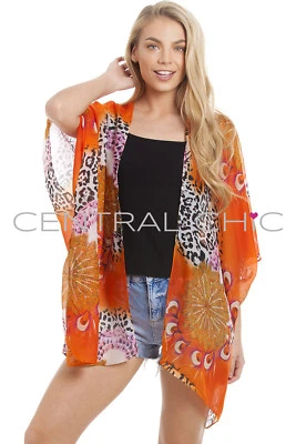 Central Chic Womens Pretty Kaftans Kimonos Beach Cover Up Evening Top Blouse