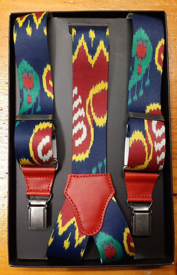 Red Eye Print Hosenträger in 36mm mit Echtledereinsätzen - 100% Made in Italy