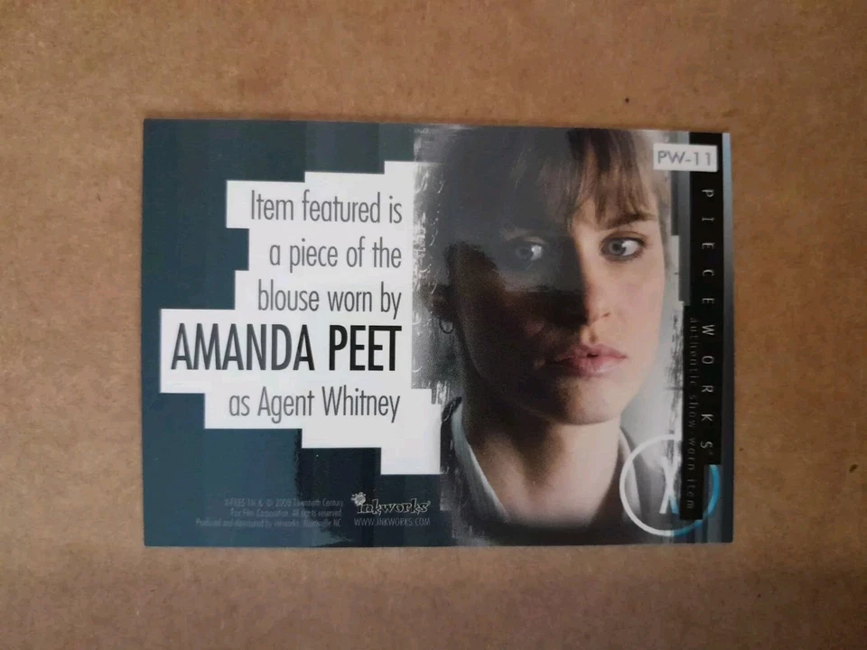 Amanda Peet Pieceworks Card The X Files I Want To Believe PW-11 Inkworks 2008 - Image 2 of 2