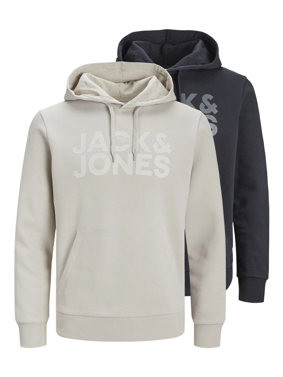 JACK & JONES Jprblajulian Sweat Hood SN Pls, Nero, XXXXXL Uomo