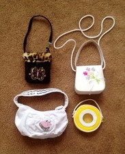 GIRLS 4 PURSES HANDBAGS SEQUINS BEADS LEOPARD SUPER CUTE  