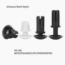 Befestigungsclips Spreiznieten 2mm 3mm 4mm 5mm 6mm Kunststoff Schnappnieten