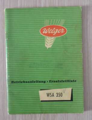 Welger Baler WSA350 Instructions + Parts List