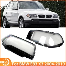 A Pair Front Headlight Lens Headlamp Cover For BMW E83 X3 2004-2010 Left&Right