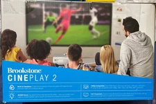 Brookstone Cineplay 2 All in One Home Theater 2-1 ProjectorScreenKit NewBoxAsIs