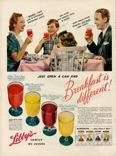1940 Libby's Juice Tomato Grapefruit Vintage Old Print Ad Pineapple Breakfast