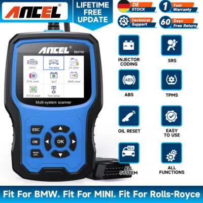 ANCEL VD700/BM700/LD700/VOD700/BZ700/TD700 OBD2 Diagnosegerät Kostenloses Update