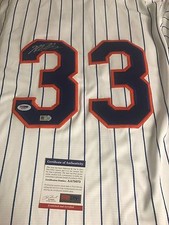 Autographed Matt Harvey New York Mets majestic cool base pinstripe jersey PSA