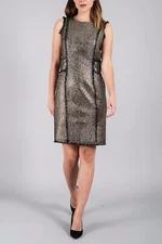 Darling Dulcie Dress Metallic Silver Size UK 8 LF8 ZZ 03