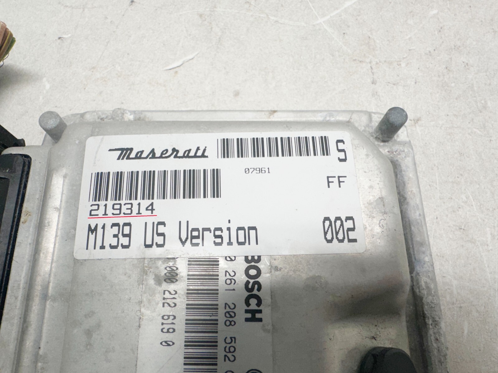 H401233 2003-2012 Maserati Quattroporte M139 ECU ENGINE COMPUTER MODULE 219314