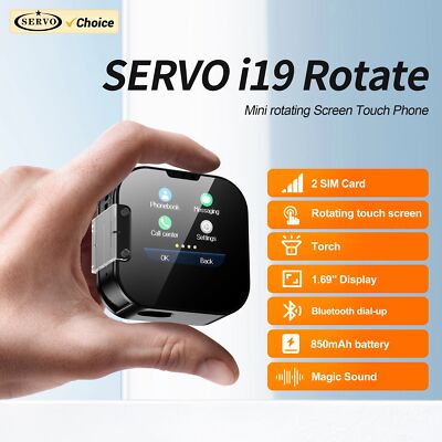 SERVO i19 Rotate Mini Mobile Cell Phones Dual SIM Magic Voice Bluetooth Type-C