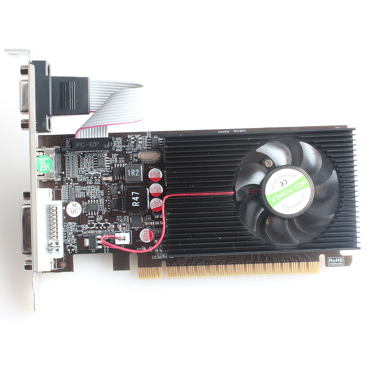 SAPLOS GT 730 4GB DDR3 128-bit, Low Profile Graphics Card, HDMI, DVI, VGA,  PC Video Card, Computer GPU for Working, Low Power, PCI Express x16, 2K