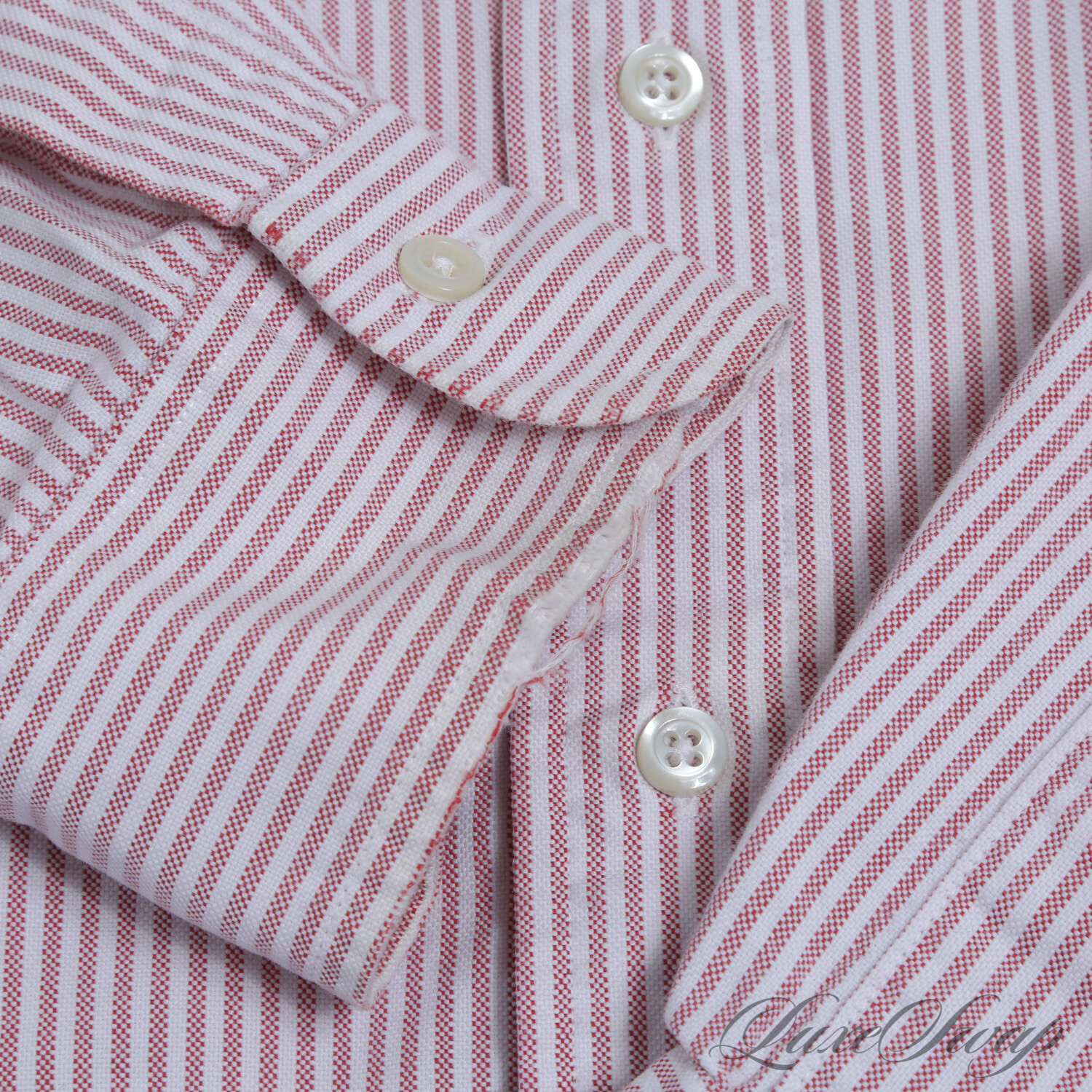 Vintage Brooks Brothers Made in USA White Brick Stripe OCBD Oxford