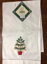 Tree with Stars Embroidered Guest Hand Towel by C&F Enterprises NWT