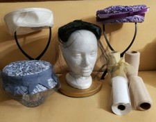 4 Women's Vintage Straw Hats Cathay California Gage Vogue Shop Union Made 4 Veil