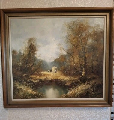 Ölgemälde Richard Fuchs Schweizer 1930 In Zürich Öl Auf Leinwand Grenze Fuchsbau - Bild 1 von 4