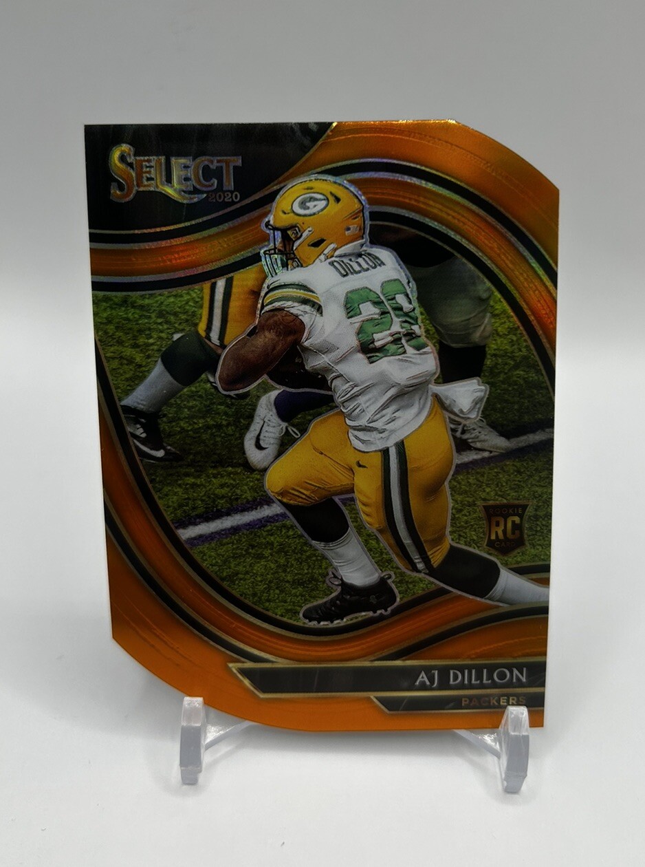 2020 Panini Select Field Level Orange Prizm Die-Cut AJ Dillon Rookie #365