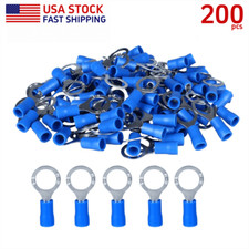 200pcs Insulated Crimp 16-14AWG Wire Connectors Vinyl 5/16" Stud Ring Terminals