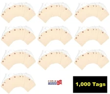 1,000- 4 3/4" x 2 3/8" Size 5 Manila Inventory Shipping Hang Tags with String