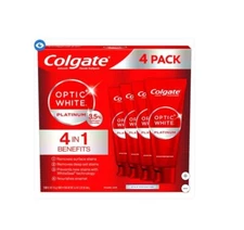 Colgate Optic Toothpaste Mint White Whitening Platinum 4 in 1 Benefits 4-PACK