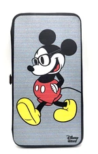 Buckle Down Nerdy Mickey Mouse Hinged Wallet Gray 7"