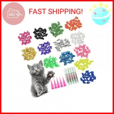 100pcs Cat Nail Caps/Tips Pet Cat Kitty Soft Claws Covers Control Paws of 10 Nai