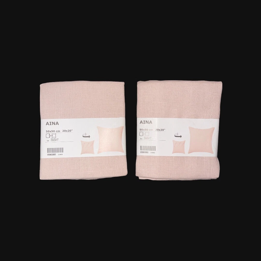 Ikea Aina 100 Linen 3 Tie Bow Light Pink Cushion Cover Pillow 20 x 20