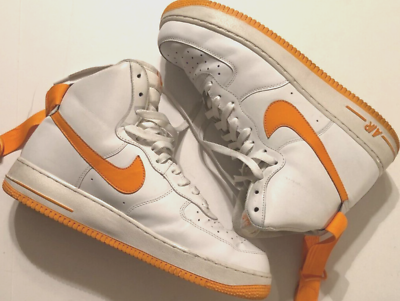 NIKE Air Force 1 White '07 Vivid Orange 315121-180 High Top