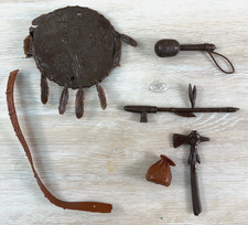 Vtg. Johnny Marx CHIEF CHEROKEE  2063 Accessories -Weapons, Peace Pipe, Shield